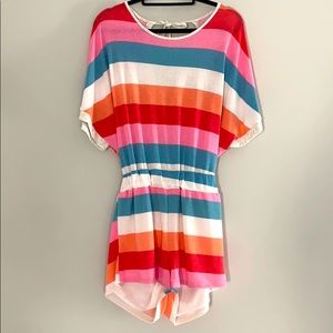 Swim rainbow romper cover up NWT